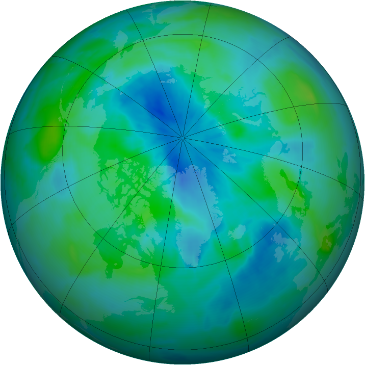 Arctic ozone map for 13 September 2012